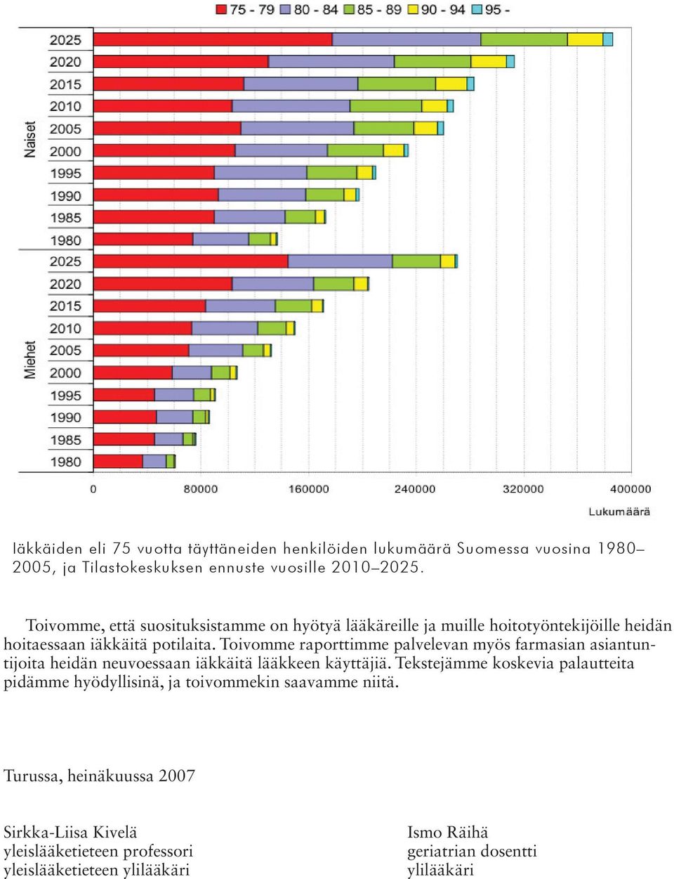 Toivomme raporttimme palvelevan myös farmasian asiantuntijoita heidän neuvoessaan iäkkäitä lääkkeen käyttäjiä.