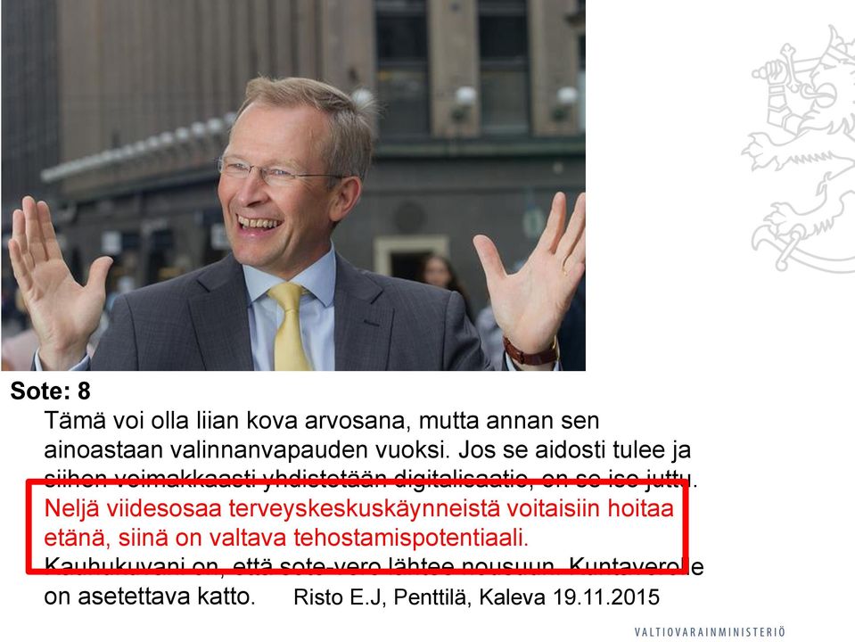 Neljä viidesosaa terveyskeskuskäynneistä voitaisiin hoitaa etänä, siinä on valtava