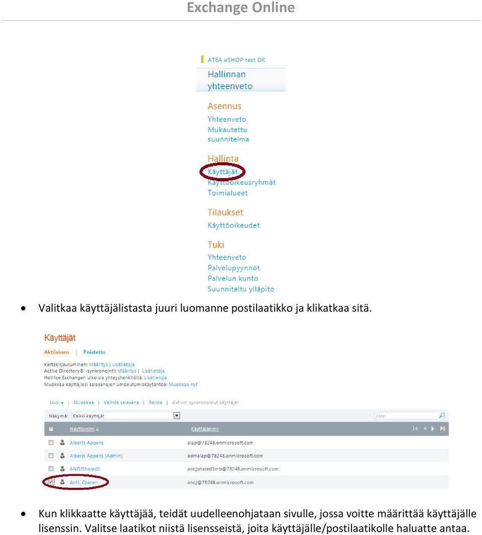 Kun klikkaatte käyttäjää, teidät uudelleenohjataan sivulle, jossa