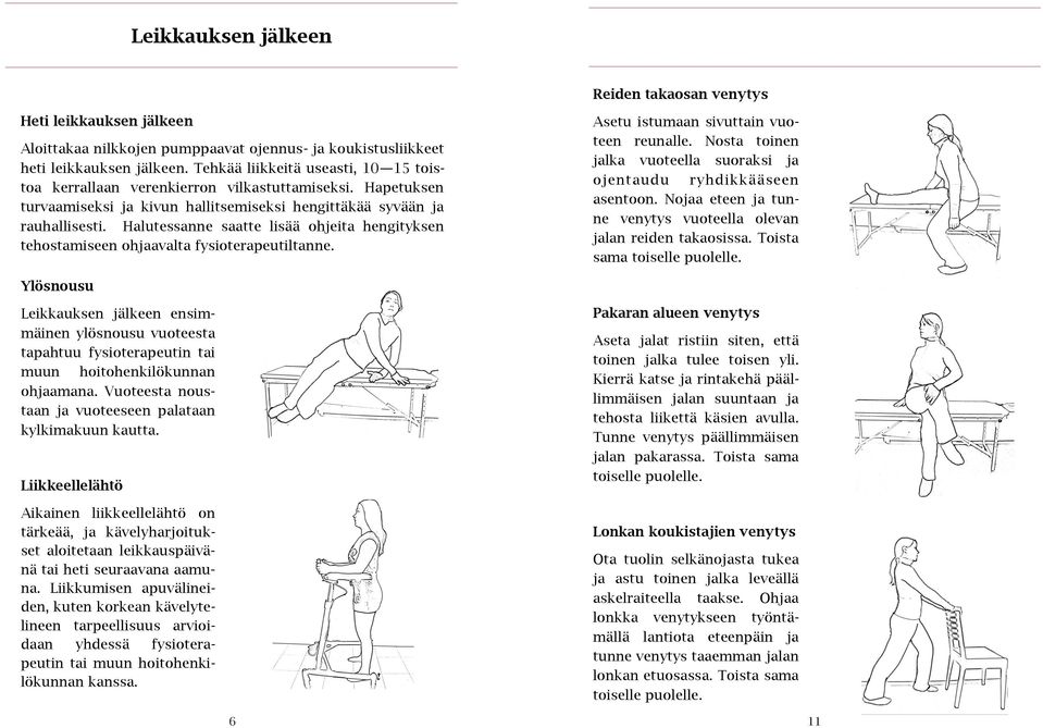 Halutessanne saatte lisää ohjeita hengityksen tehostamiseen ohjaavalta fysioterapeutiltanne. Asetu istumaan sivuttain vuoteen reunalle.