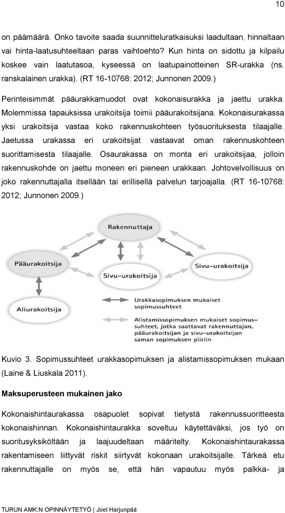 ) Perinteisimmät pääurakkamuodot ovat kokonaisurakka ja jaettu urakka. Molemmissa tapauksissa urakoitsija toimii pääurakoitsijana.