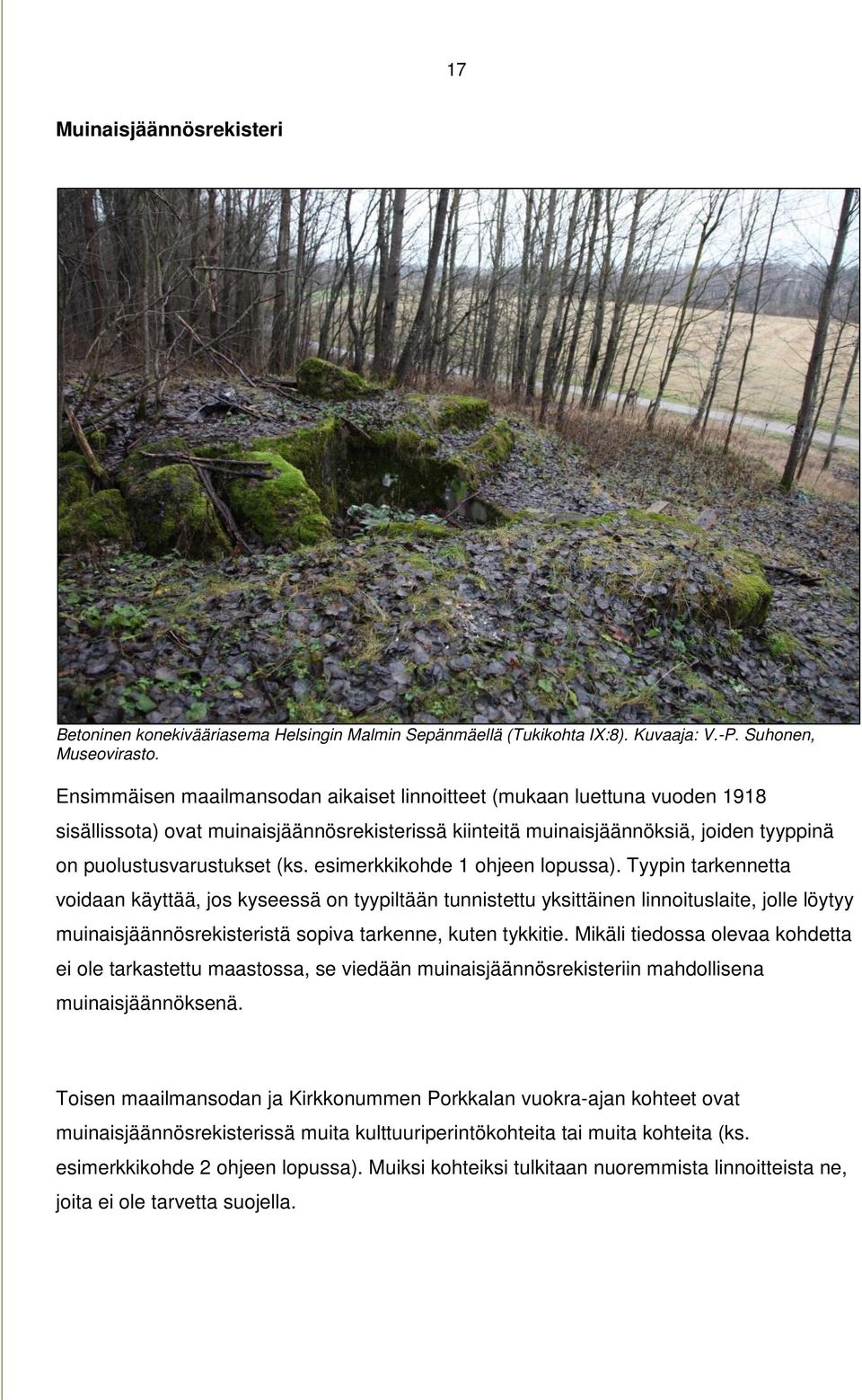esimerkkikohde 1 ohjeen lopussa).