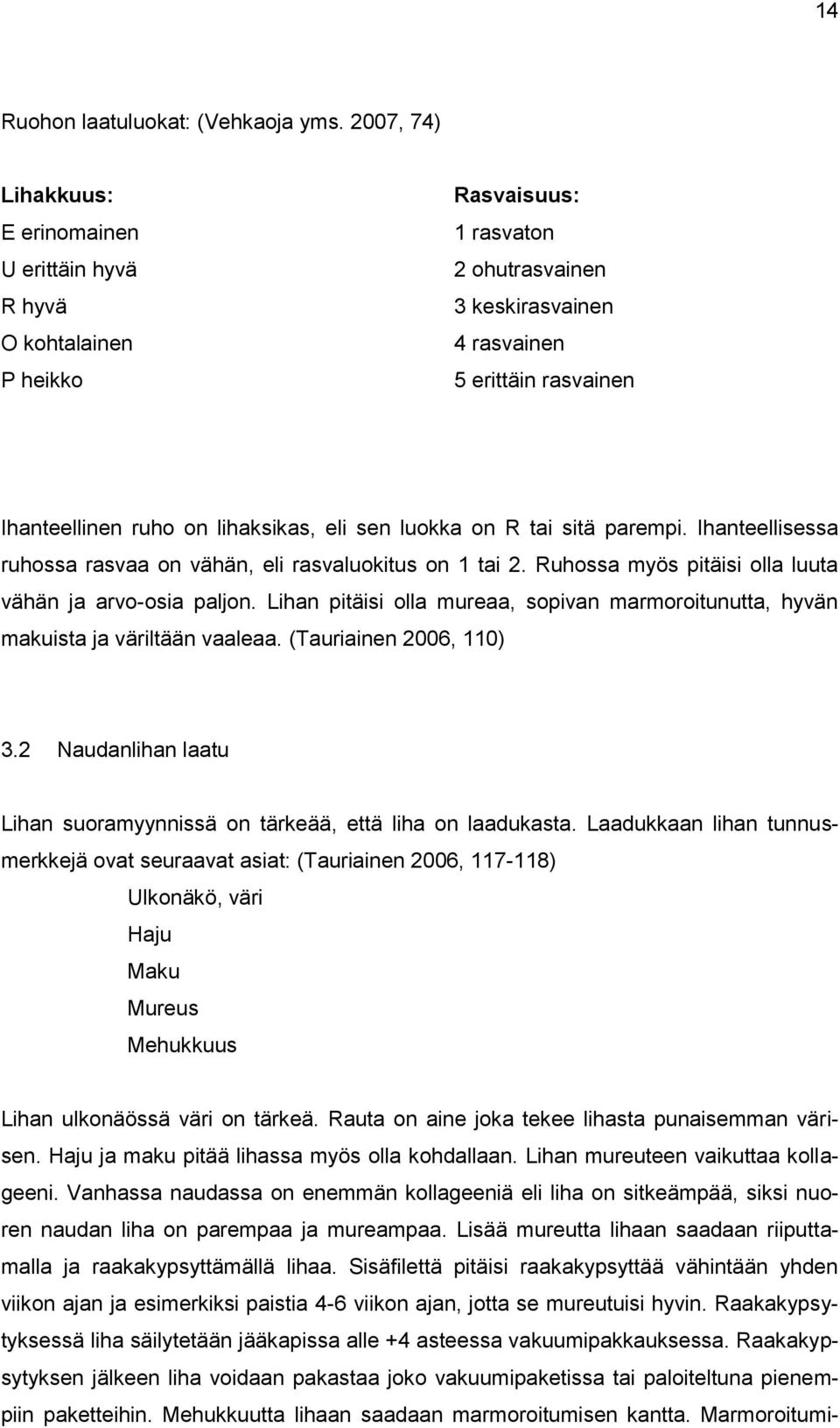 lihaksikas, eli sen luokka on R tai sitä parempi. Ihanteellisessa ruhossa rasvaa on vähän, eli rasvaluokitus on 1 tai 2. Ruhossa myös pitäisi olla luuta vähän ja arvo-osia paljon.