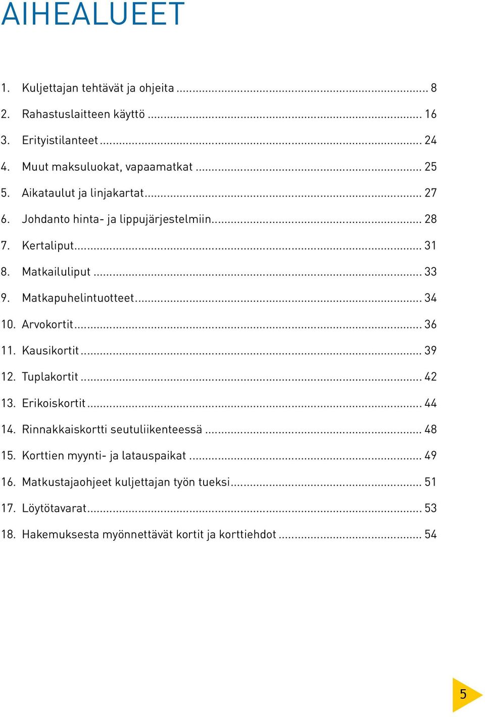 Arvokortit... 36 11. Kausikortit... 39 12. Tuplakortit... 42 13. Erikoiskortit... 44 14. Rinnakkaiskortti seutuliikenteessä... 48 15.