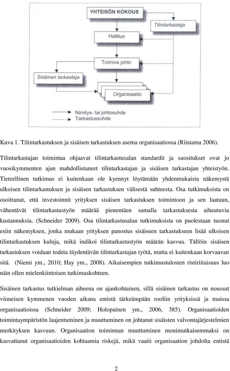 Tieteellinen tutkimus ei kuitenkaan ole kyennyt löytämään yhdenmukaista näkemystä ulkoisen tilintarkastuksen ja sisäisen tarkastuksen välisestä suhteesta.