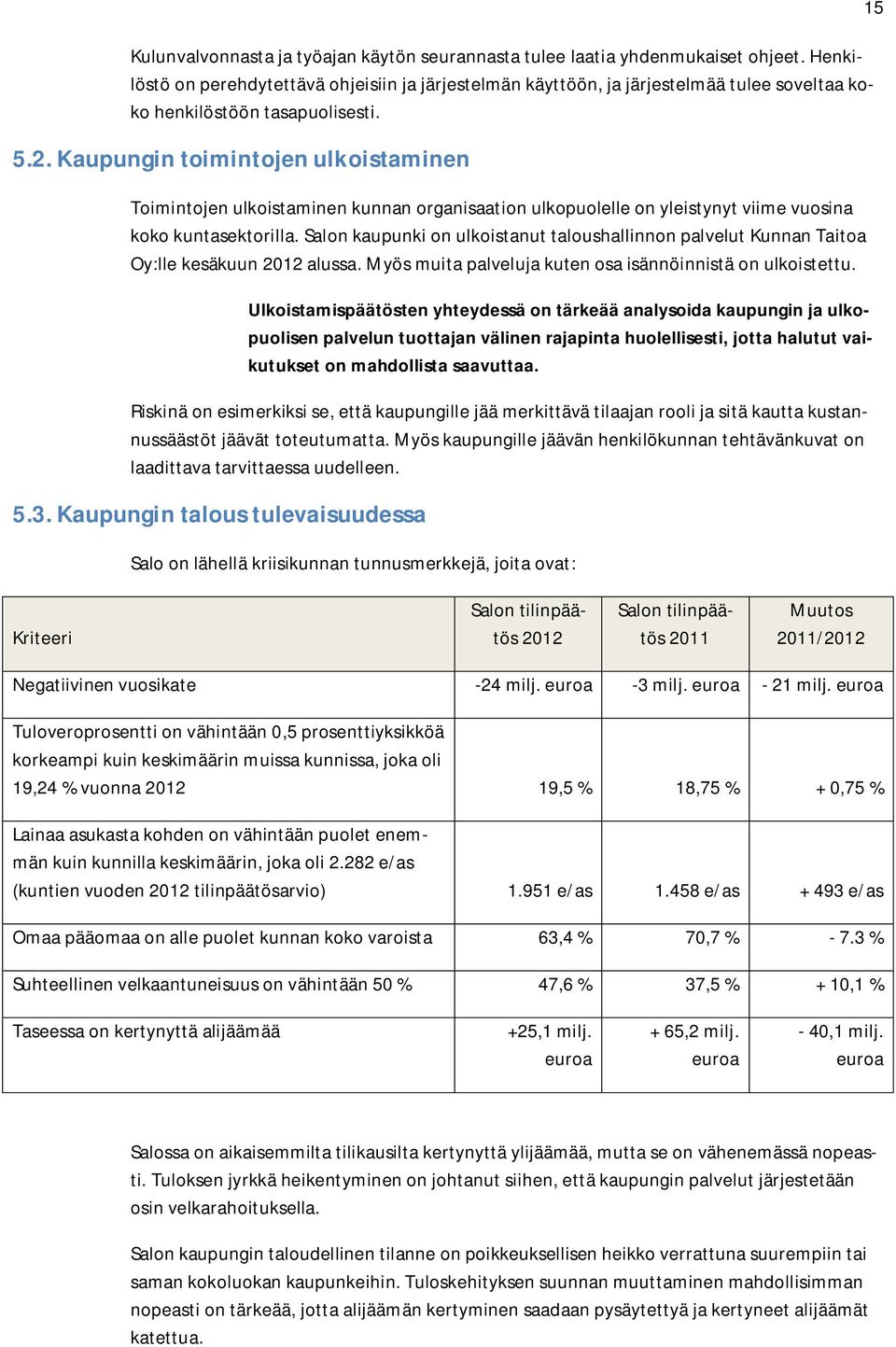 Kaupungin toimintojen ulkoistaminen Toimintojen ulkoistaminen kunnan organisaation ulkopuolelle on yleistynyt viime vuosina koko kuntasektorilla.