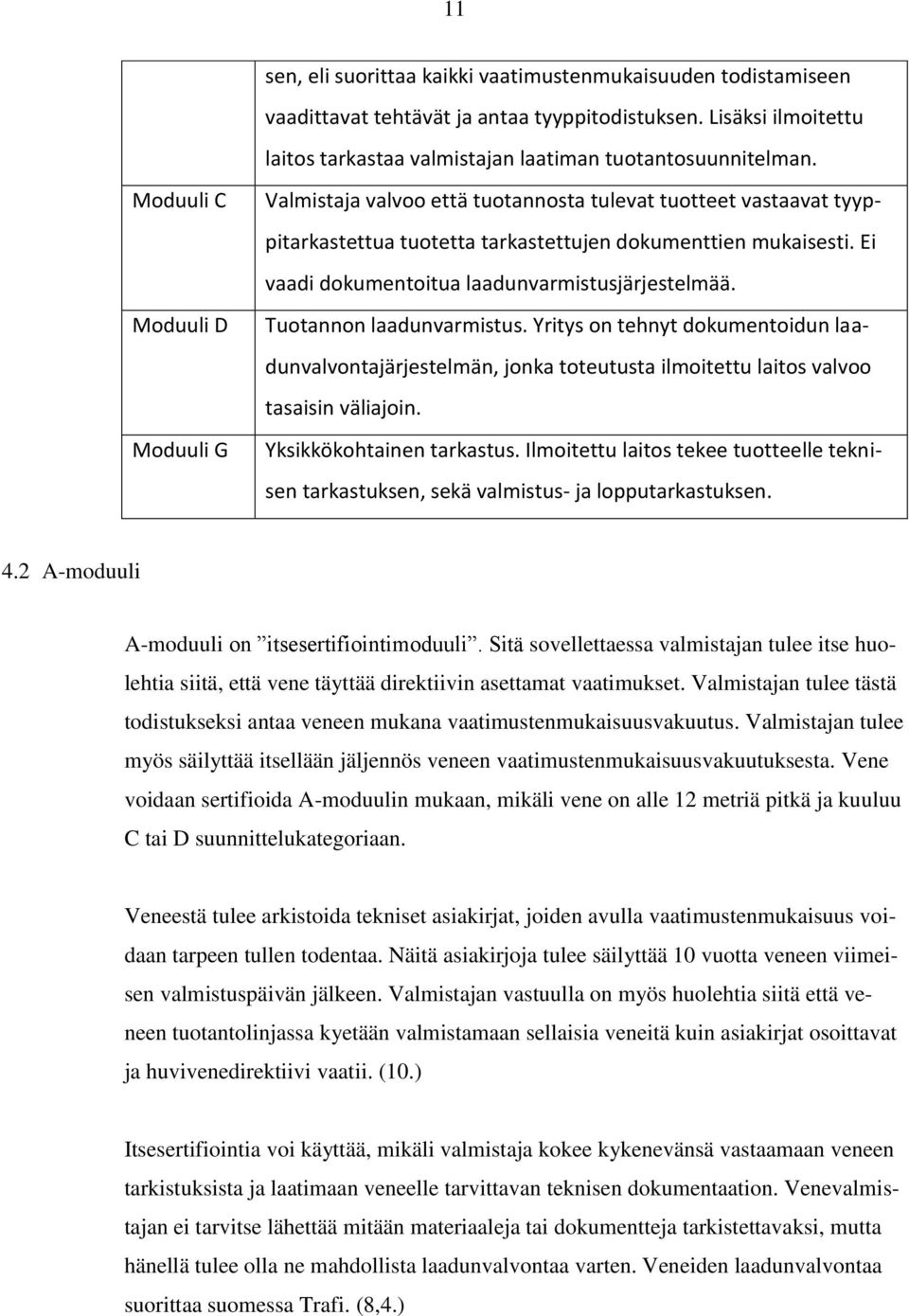 Ei vaadi dokumentoitua laadunvarmistusjärjestelmää. Tuotannon laadunvarmistus. Yritys on tehnyt dokumentoidun laadunvalvontajärjestelmän, jonka toteutusta ilmoitettu laitos valvoo tasaisin väliajoin.