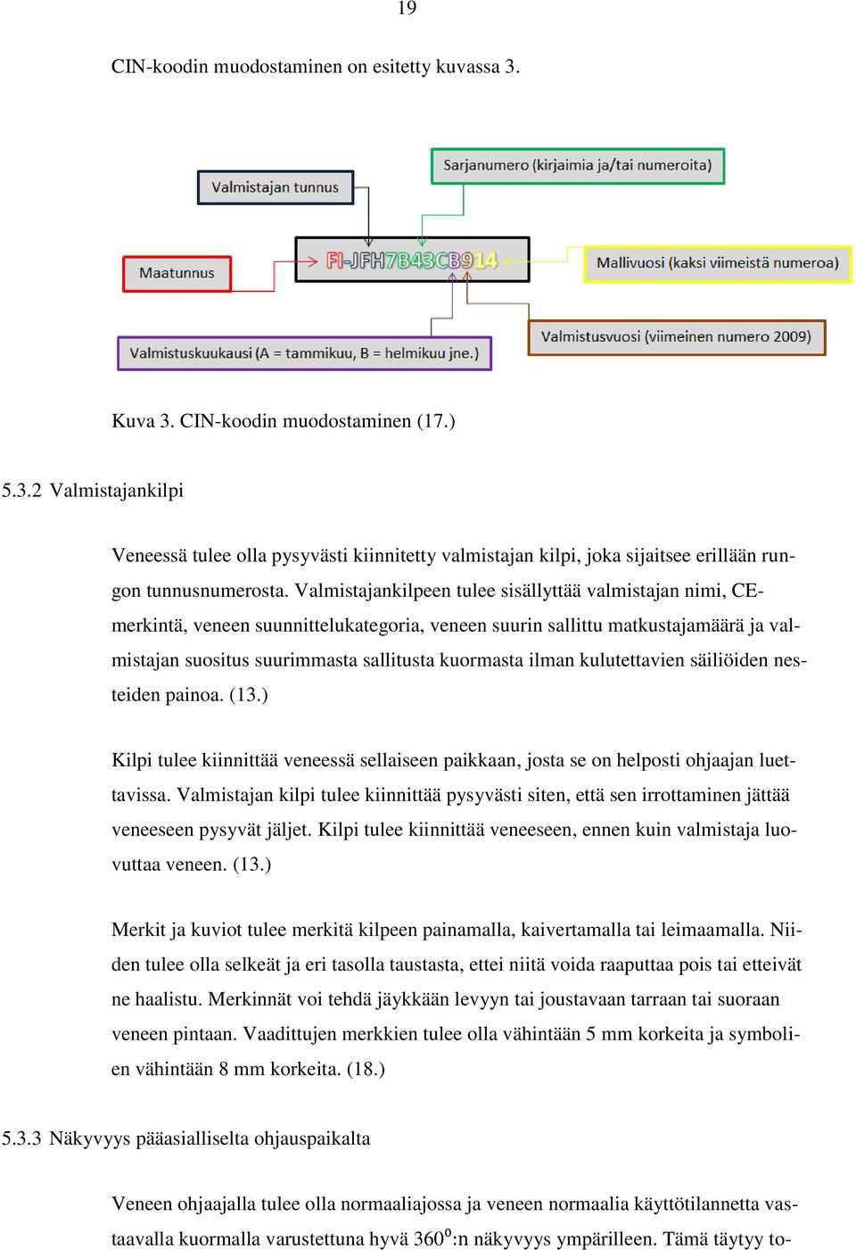 kulutettavien säiliöiden nesteiden painoa. (13.) Kilpi tulee kiinnittää veneessä sellaiseen paikkaan, josta se on helposti ohjaajan luettavissa.