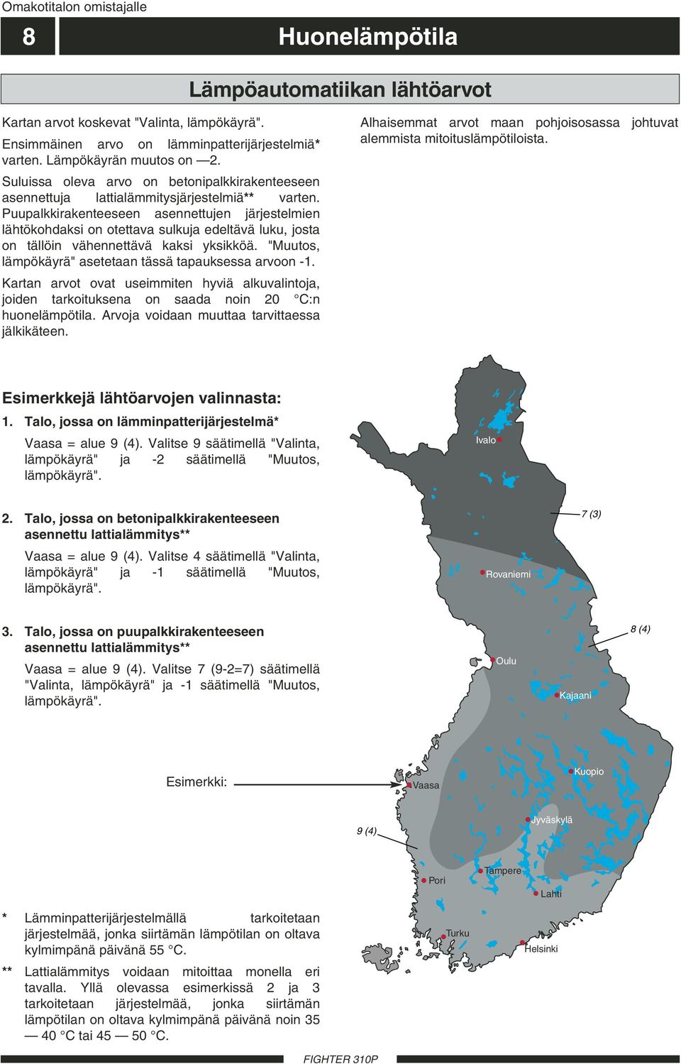 Puupalkkirakenteeseen asennettujen järjestelmien lähtökohdaksi on otettava sulkuja edeltävä luku, josta on tällöin vähennettävä kaksi yksikköä.