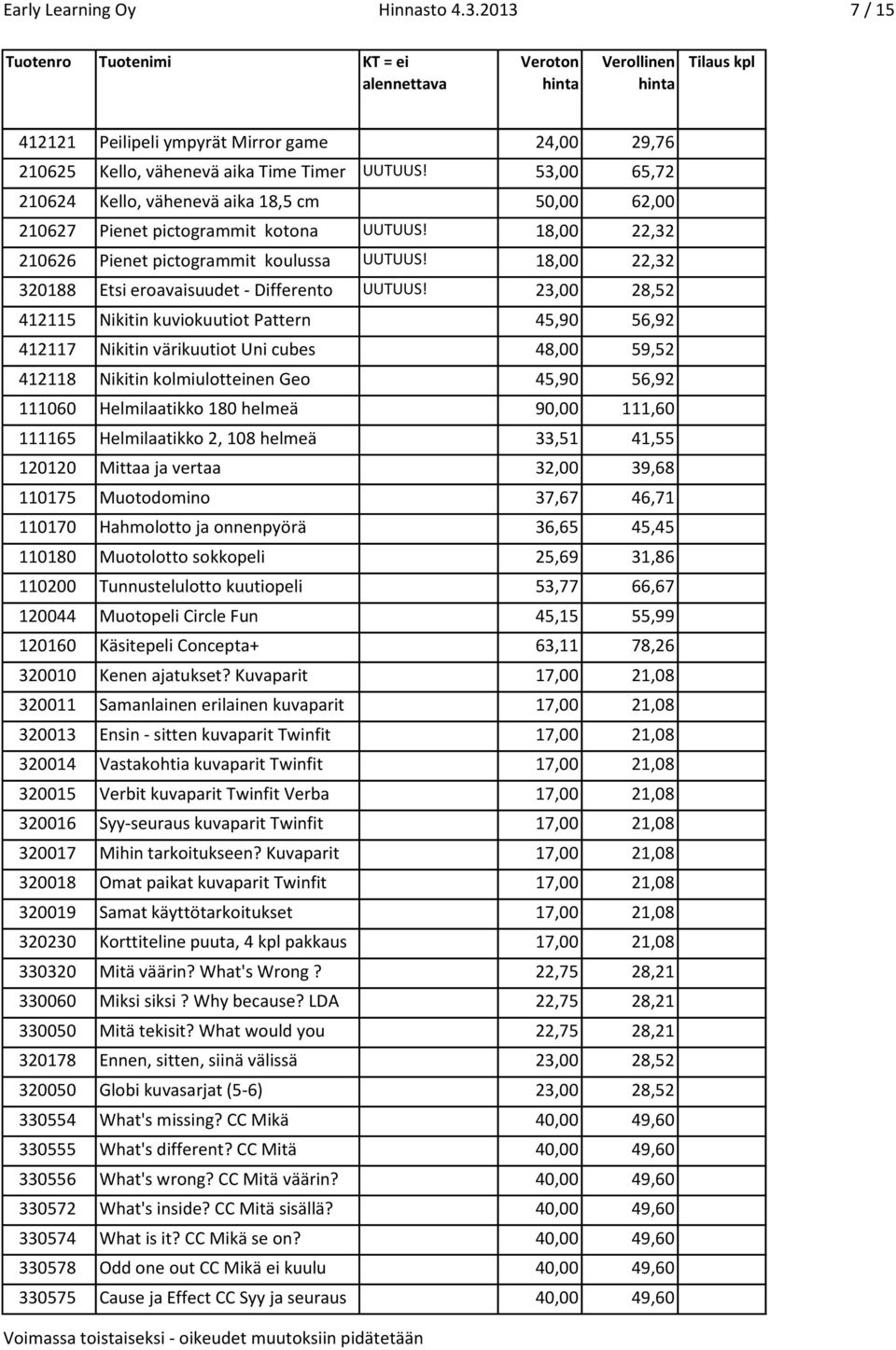 18,00 22,32 320188 Time Etsi eroavaisuudet Timer - Differento UUTUUS!