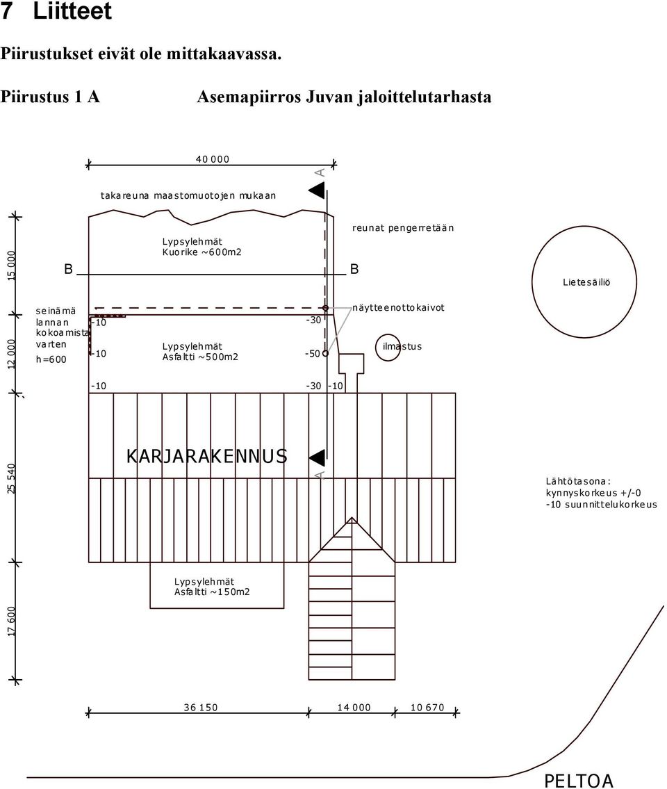 seinämä la nna n kokoamista va rten h=600-10 -10-10 Lypsylehmät Kuorike ~600m2 Lypsylehmät Asfaltti ~500m2 KARJARAKENNUS