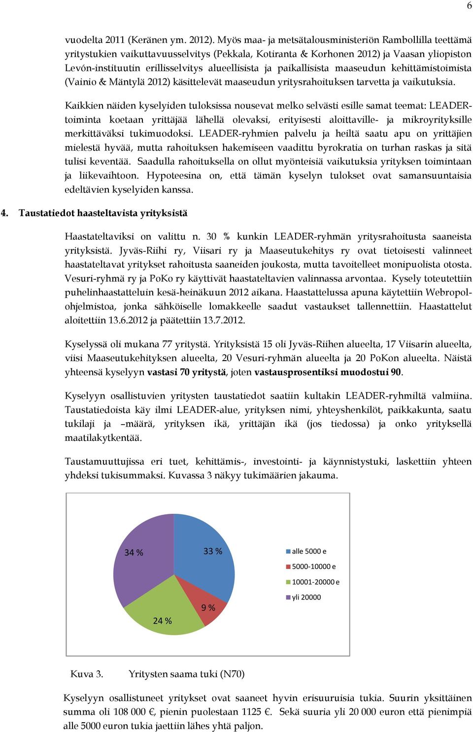 paikallisista maaseudun kehittämistoimista (Vainio & Mäntylä 2012) käsittelevät maaseudun yritysrahoituksen tarvetta ja vaikutuksia.