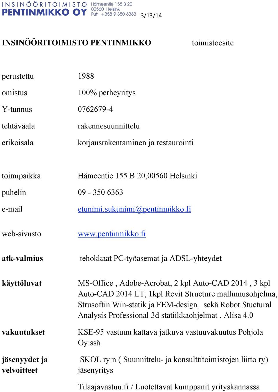 fi web-sivusto www.pentinmikko.