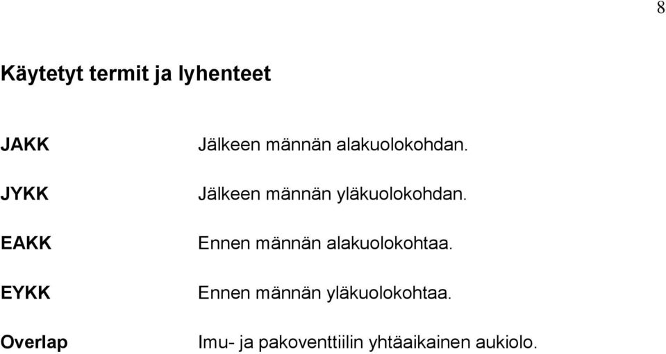 Jälkeen männän yläkuolokohdan.