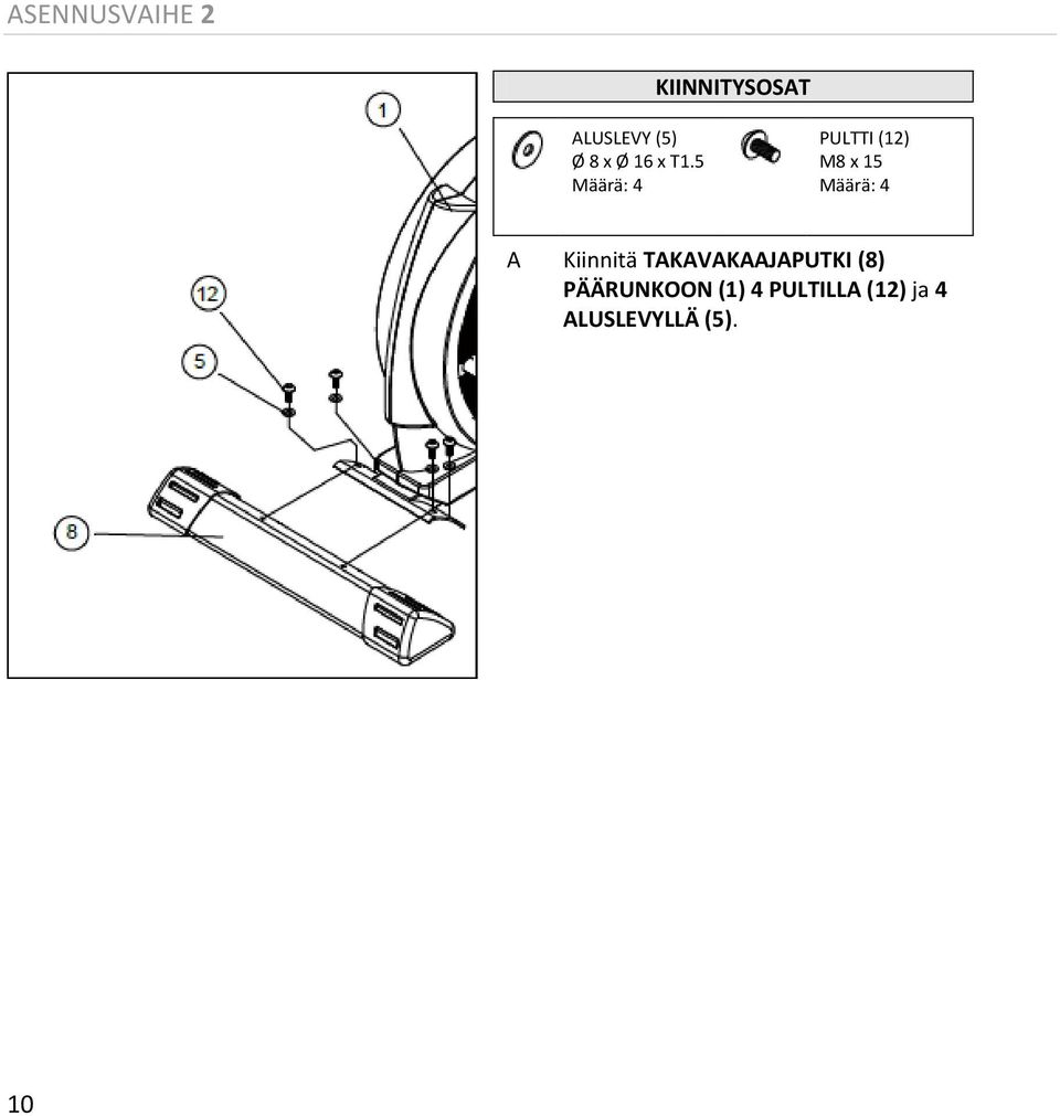 5 Määrä: 4 PULTTI (12) M8 x 15 Määrä: 4 A