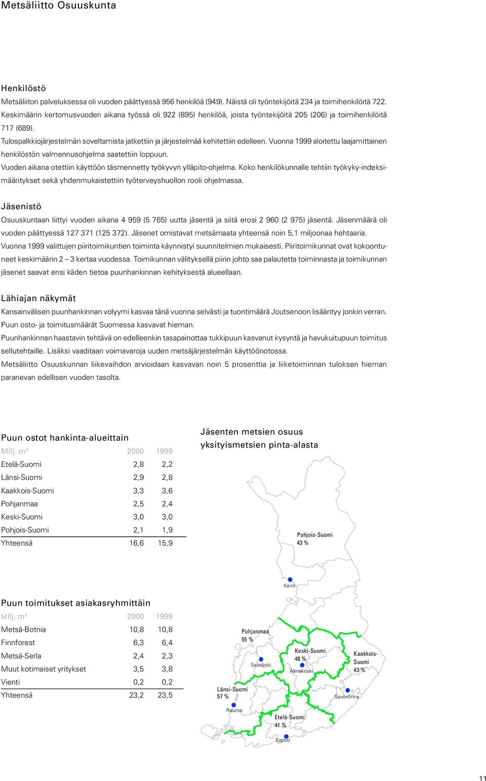 Tulospalkkiojärjestelmän soveltamista jatkettiin ja järjestelmää kehitettiin edelleen. Vuonna 1999 aloitettu laajamittainen henkilöstön valmennusohjelma saatettiin loppuun.