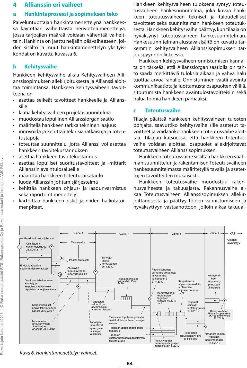 Hankinta on jaettu neljään päävaiheeseen, joiden sisältö ja muut hankintamenettelyn yksityiskohdat on kuvattu kuvassa 6.