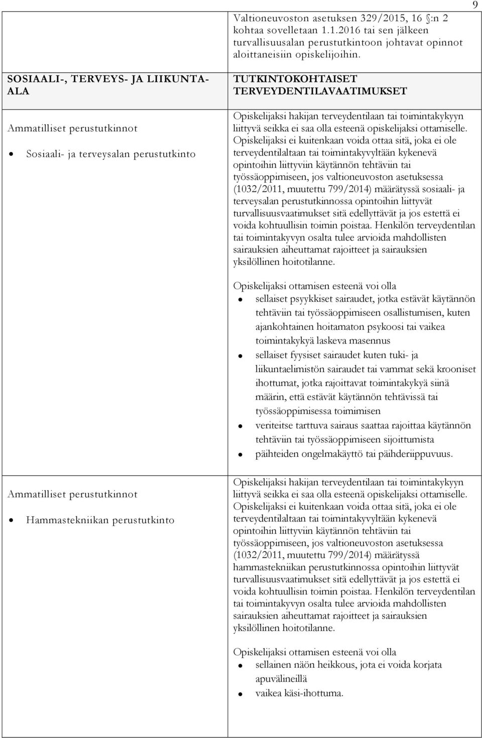 perustutkinnossa opintoihin liittyvät voida kohtuullisin toimin poistaa.