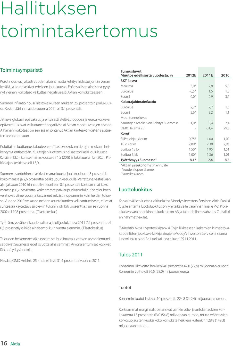 Keskimäärin inflaatio vuonna 2011 oli 3,4 prosenttia.