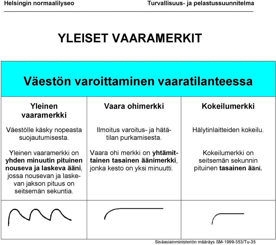 Vaara ohimerkki Ilmoitus varoitus- ja hätätilan purkamisesta.