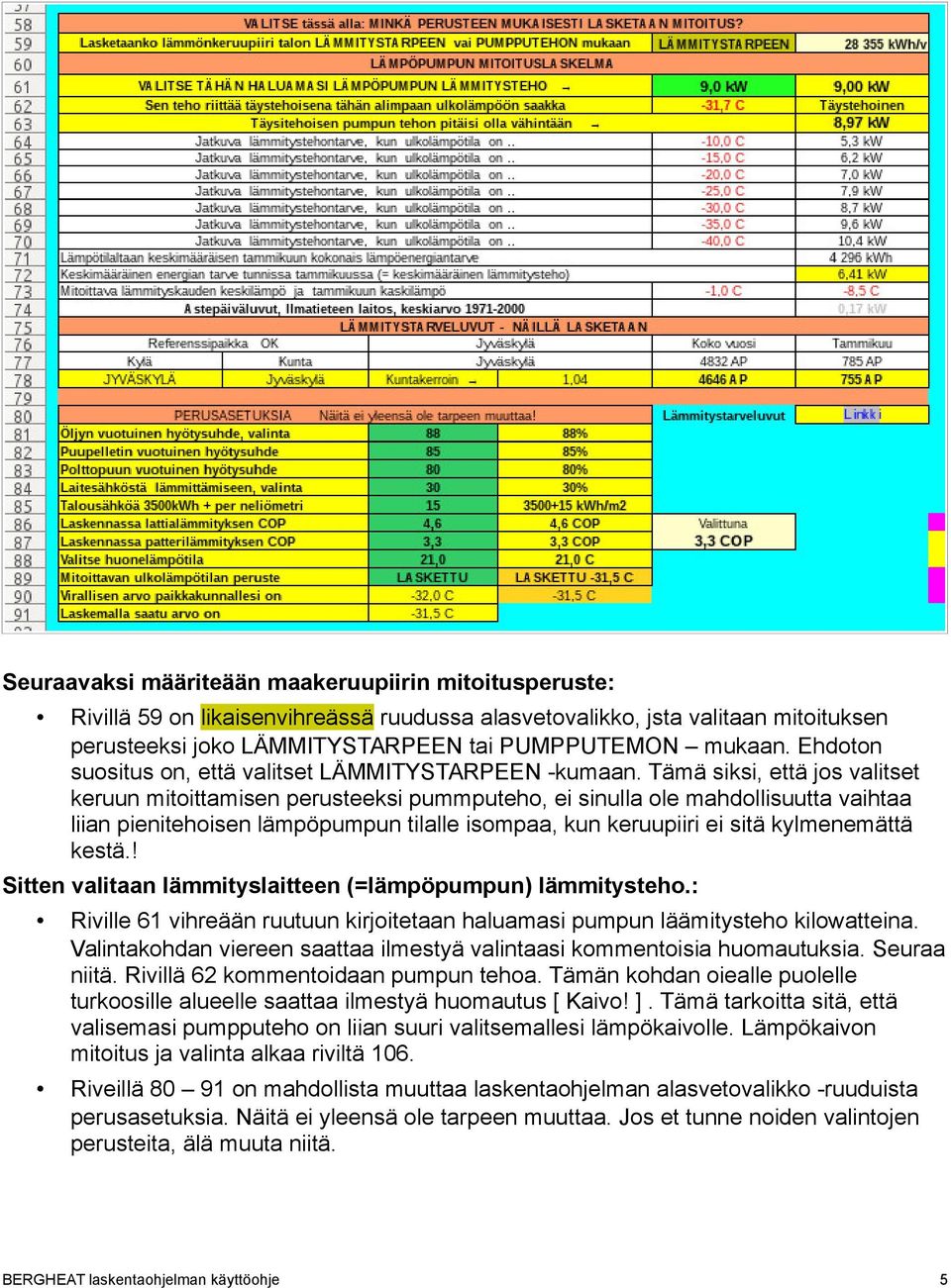 Tämä siksi, että jos valitset keruun mitoittamisen perusteeksi pummputeho, ei sinulla ole mahdollisuutta vaihtaa liian pienitehoisen lämpöpumpun tilalle isompaa, kun keruupiiri ei sitä kylmenemättä