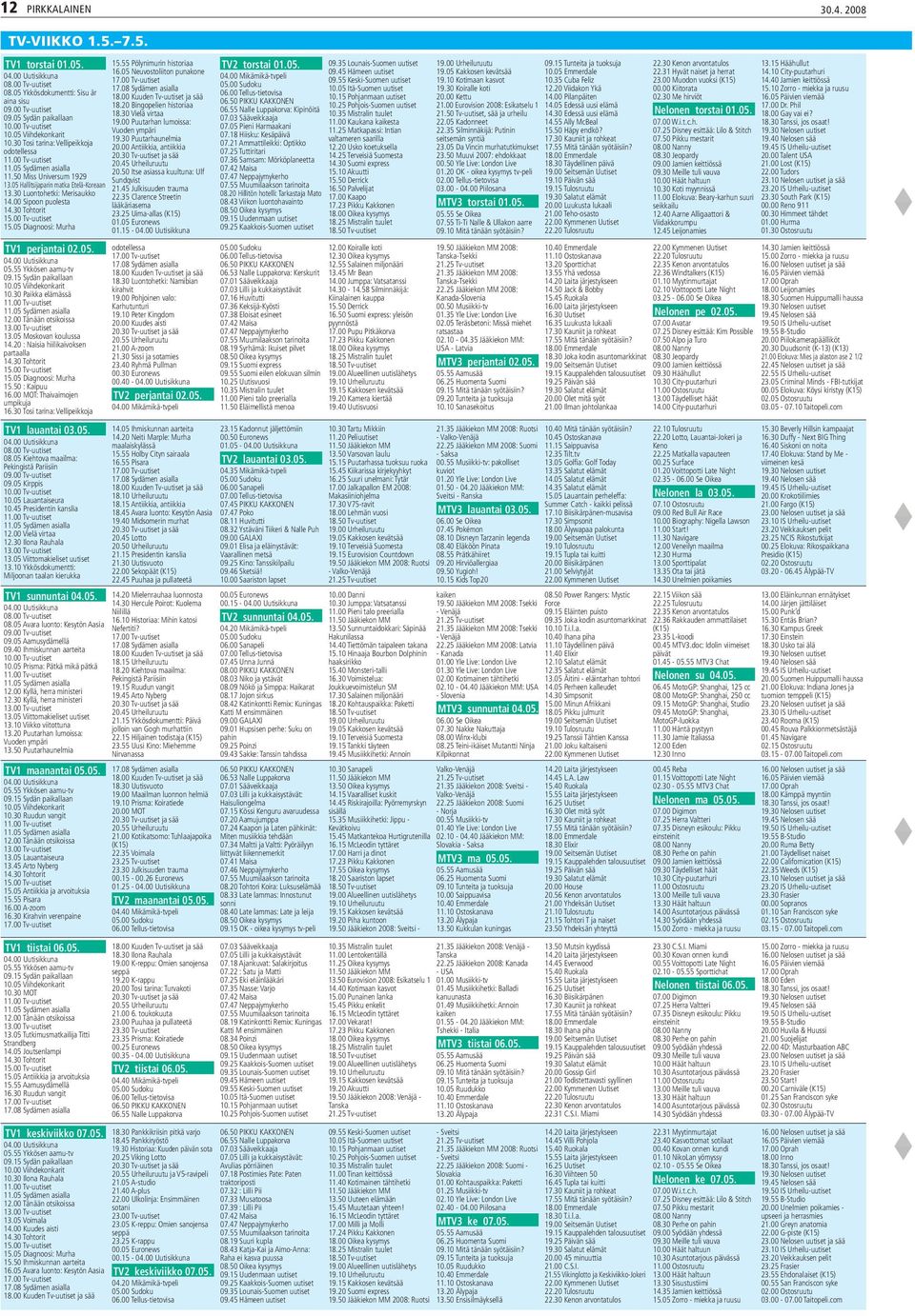 00 Puutarhan lumoissa: 10.00 Tv-uutiset Vuoden ympäri 10.05 Viihdekonkarit 19.30 Puutarhaunelmia 10.30 Tosi tarina: Vellipeikkoja 20.00 Antiikkia, antiikkia odotellessa 20.30 Tv-uutiset ja sää 11.