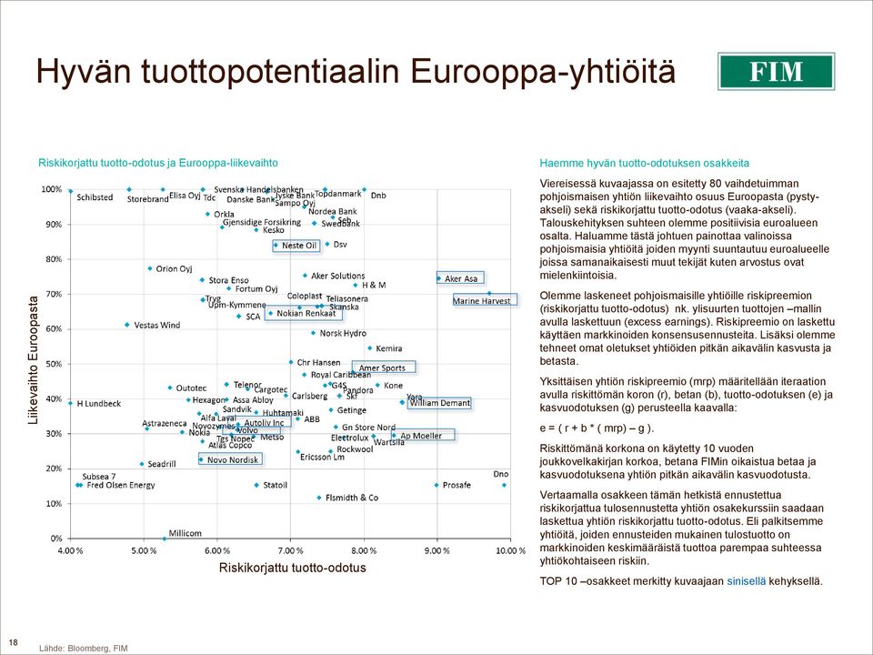 Talouskehityksen suhteen olemme positiivisia euroalueen osalta.