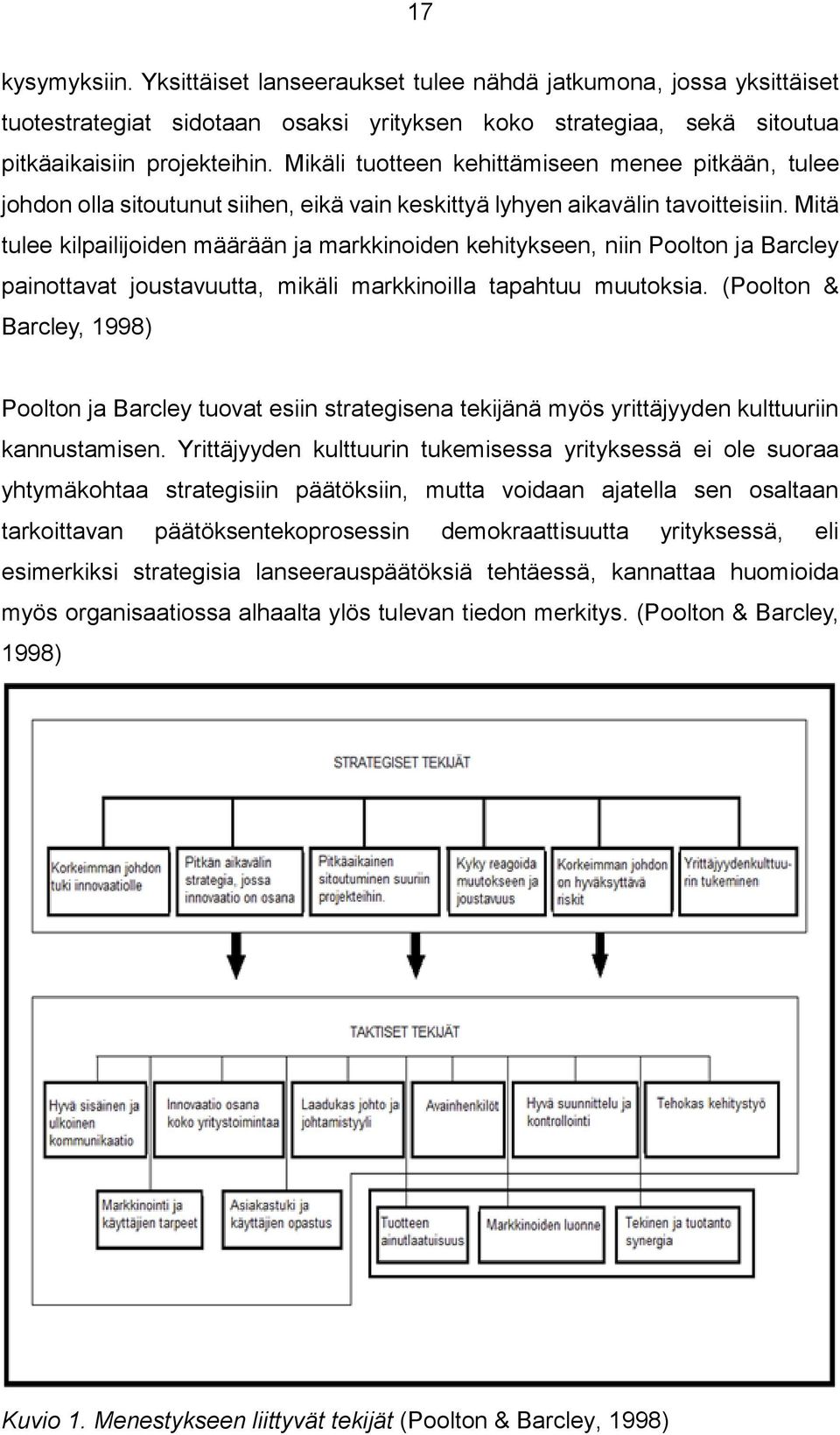 Mitä tulee kilpailijoiden määrään ja markkinoiden kehitykseen, niin Poolton ja Barcley painottavat joustavuutta, mikäli markkinoilla tapahtuu muutoksia.