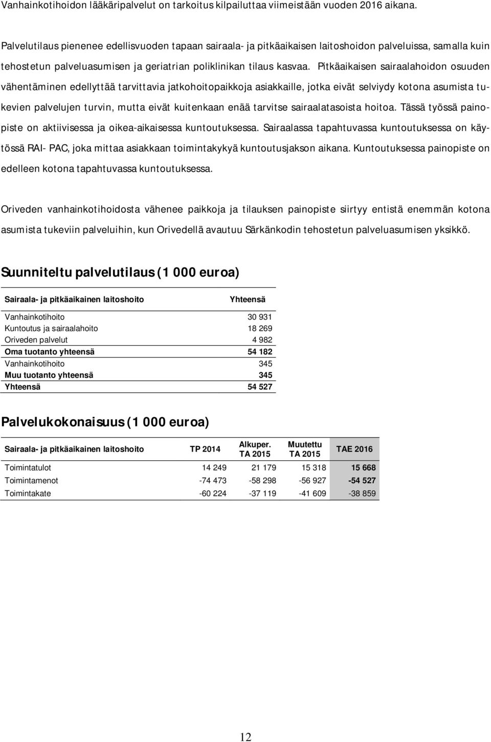 Pitkäaikaisen sairaalahoidon osuuden vähentäminen edellyttää tarvittavia jatkohoitopaikkoja asiakkaille, jotka eivät selviydy kotona asumista tukevien palvelujen turvin, mutta eivät kuitenkaan enää