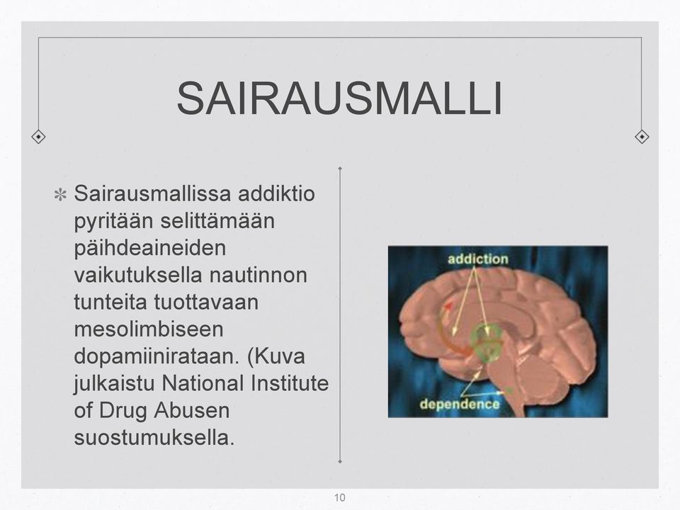 tunteita tuottavaan mesolimbiseen dopamiinirataan.