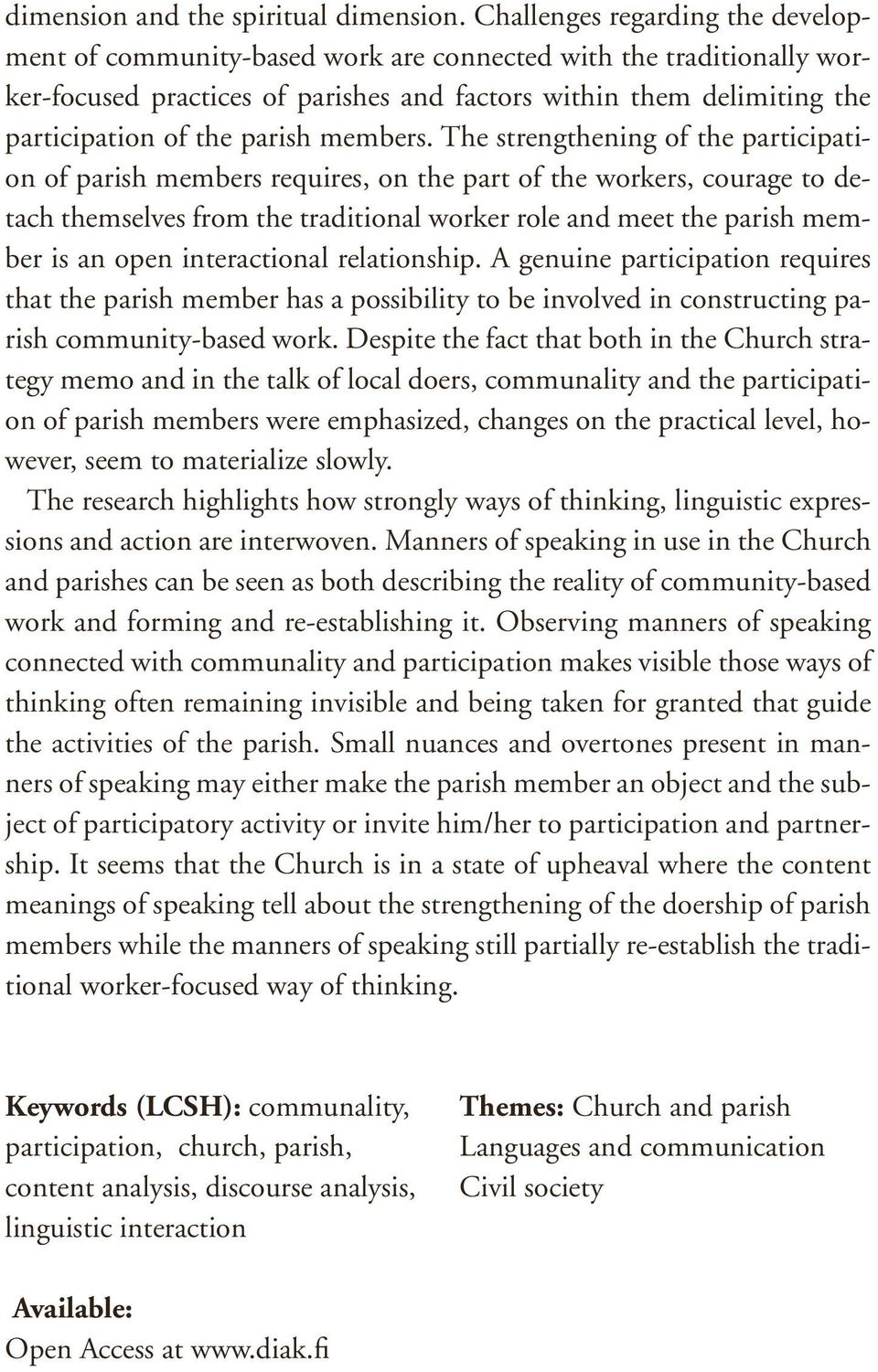 parish members.