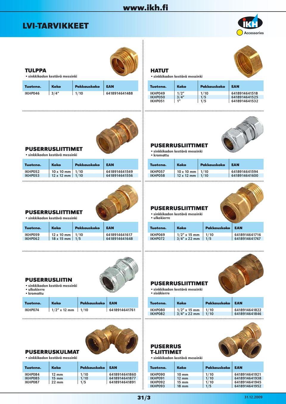 15 mm 1/5 6418914641648 PUSERRUSLIITTIMET ulkokierre IKHP069 1/2 x 15 mm 1/10 6418914641716 IKHP072 3/4 x 22 mm 1/5 6418914641747 PUSERRUSLIITIN ulkokierre kromattu IKHP074 1/2 x 12 mm 1/10