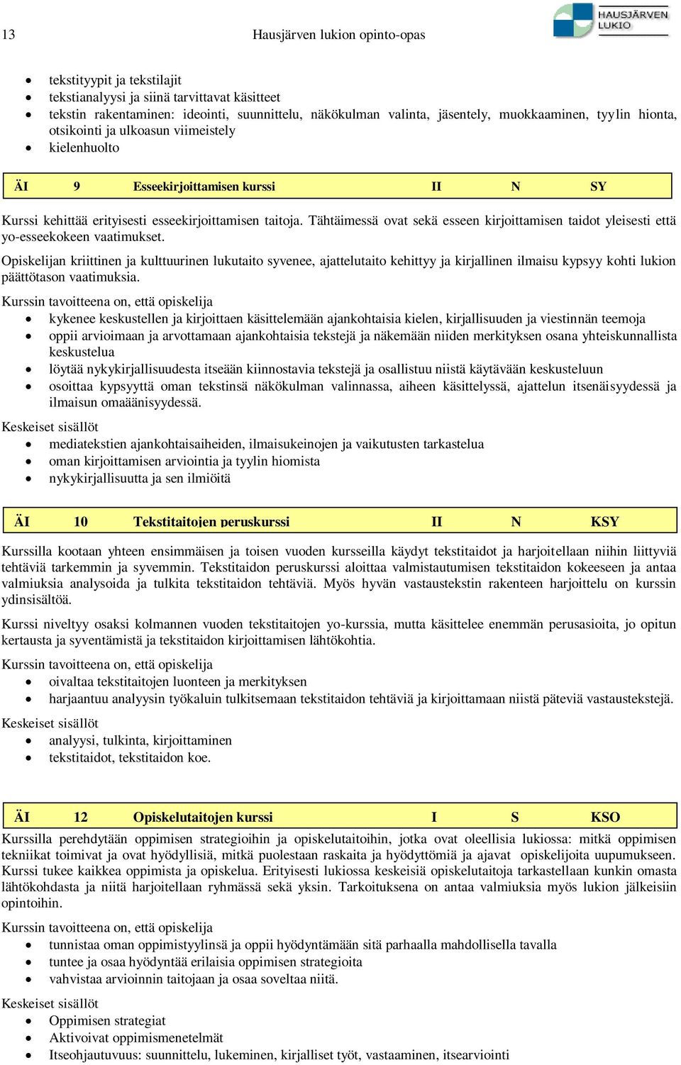 Tähtäimessä ovat sekä esseen kirjoittamisen taidot yleisesti että yo-esseekokeen vaatimukset.