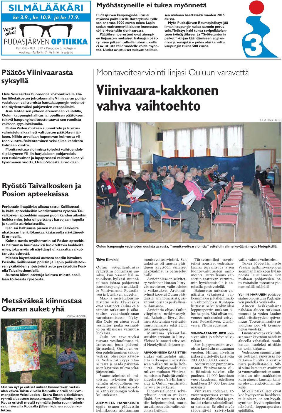 3000 euron tukea Lapin sodan muistomerkkialueen kunnostustöille Hetekylän tienhaarassa.
