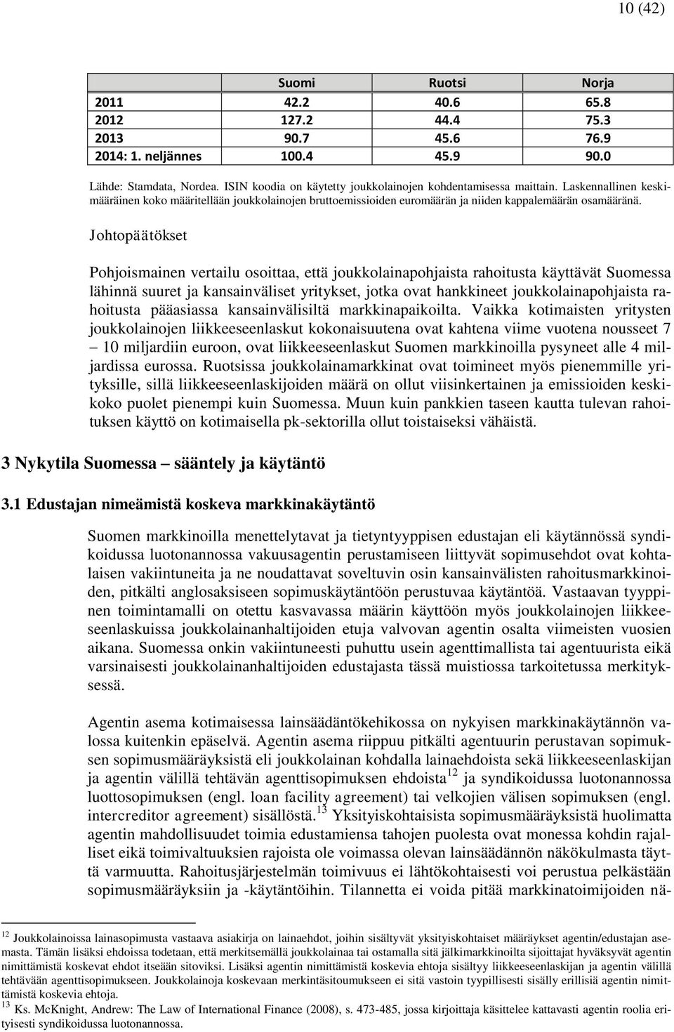 Johtopäätökset Pohjoismainen vertailu osoittaa, että joukkolainapohjaista rahoitusta käyttävät Suomessa lähinnä suuret ja kansainväliset yritykset, jotka ovat hankkineet joukkolainapohjaista