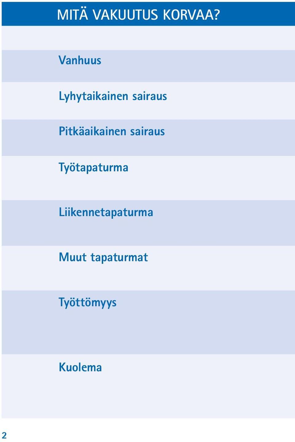 Pitkäaikainen sairaus Työtapaturma