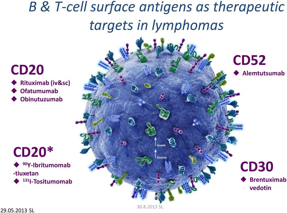 Obinutuzumab CD52 Alemtutsumab CD20* 90 Y-Ibritumomab