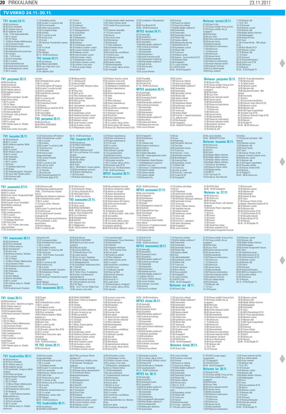 00 Tv-uutiset 15.05 Presidenttifoorumi 16.00 Eduskunnan kyselytunti 16.55 Viittomakieliset uutiset 17.00 Tv-uutiset 17.10 Sydämen asialla 07.15 Ariol 18.00 Kuuden Tv-uutiset ja sää 18.