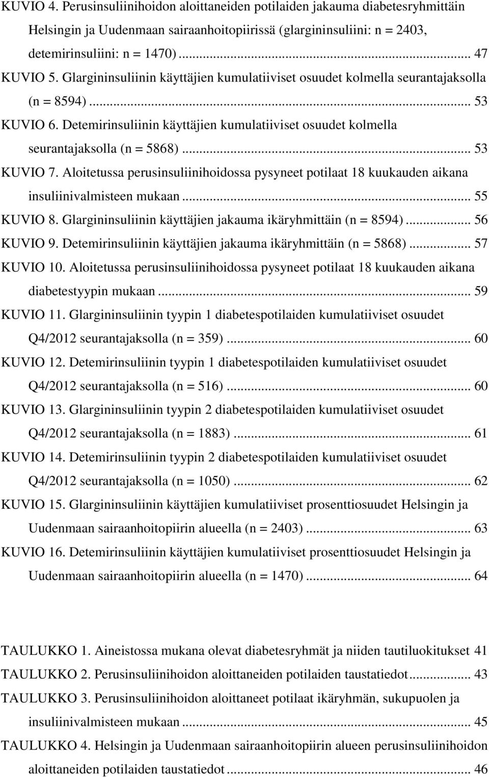 .. 53 KUVIO 7. Aloitetussa perusinsuliinihoidossa pysyneet potilaat 18 kuukauden aikana insuliinivalmisteen mukaan... 55 KUVIO 8. Glargininsuliinin käyttäjien jakauma ikäryhmittäin (n = 8594).