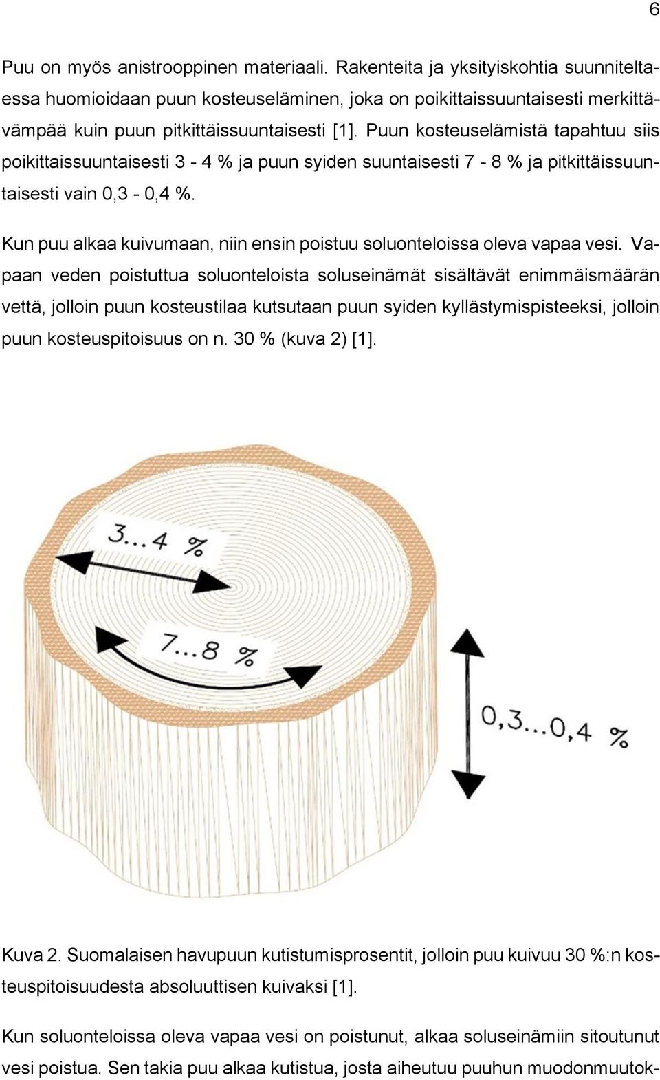 Puun kosteuselämistä tapahtuu siis poikittaissuuntaisesti 3-4 % ja puun syiden suuntaisesti 7-8 % ja pitkittäissuuntaisesti vain 0,3-0,4 %.