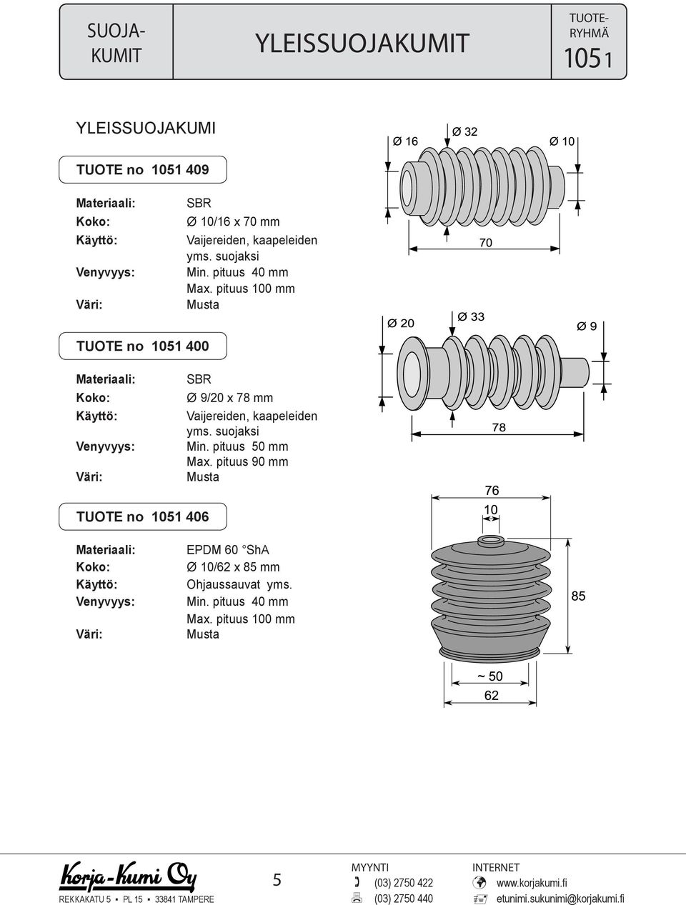 pituus 100 mm TUOTE no 1051 400 Ø 9/20 x 78 mm Vaijereiden, kaapeleiden yms.