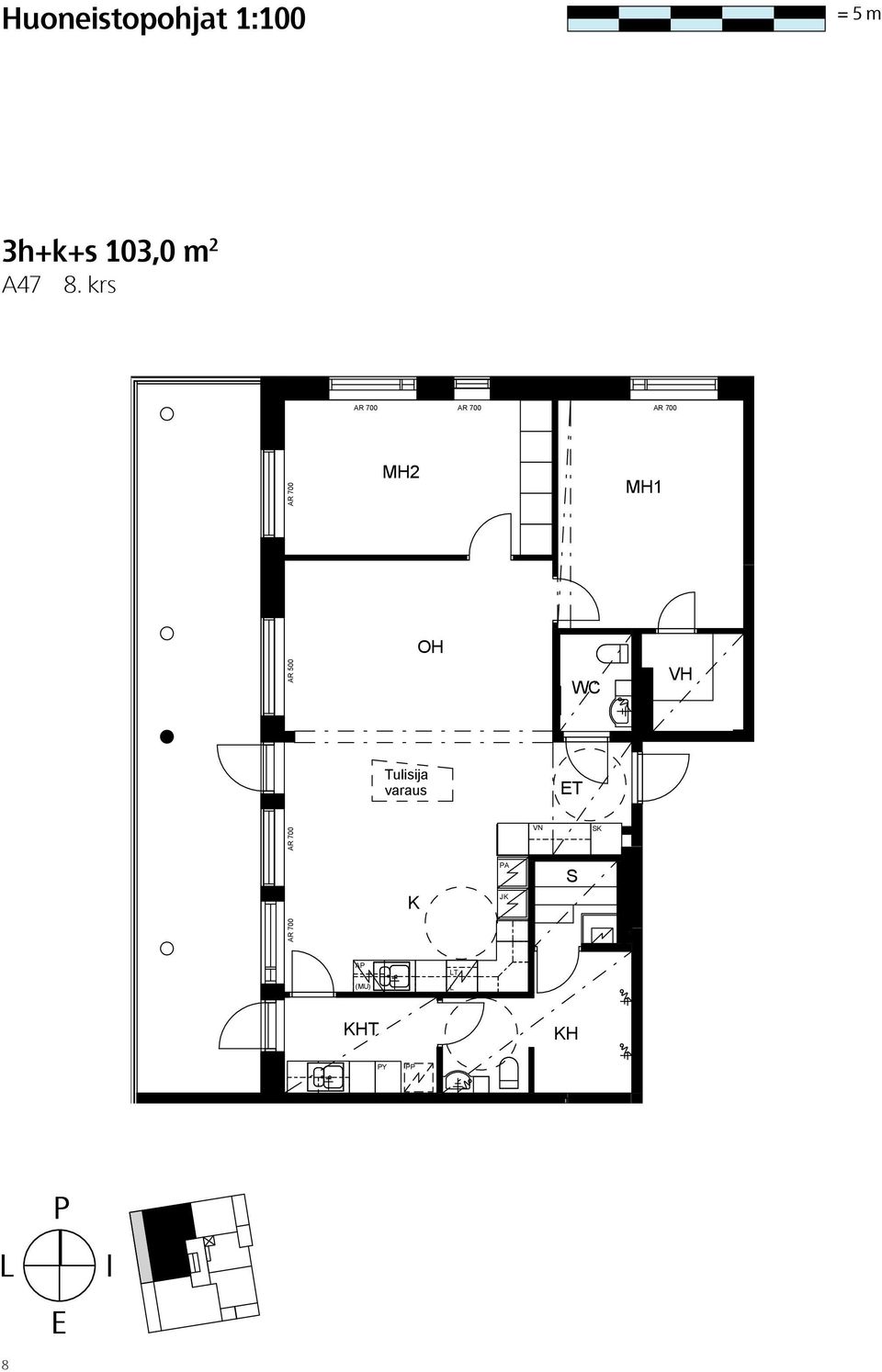 R 3H++, 103,0m² 3h+k+s 103,0 m 2 A47, 8.R A47 8.