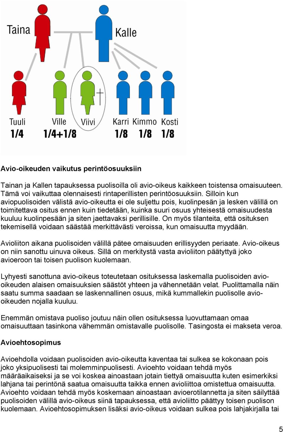 kuolinpesään ja siten jaettavaksi perillisille. On myös tilanteita, että osituksen tekemisellä voidaan säästää merkittävästi veroissa, kun omaisuutta myydään.
