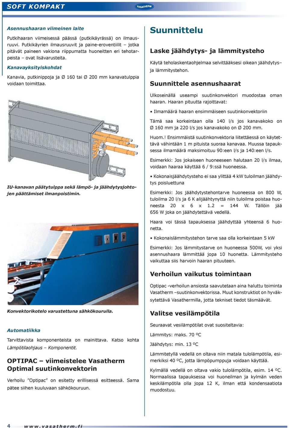 Kanavayksityiskohdat Kanavia, putkinippoja ja Ø 160 tai Ø 200 mm kanavatulppia voidaan toimittaa.