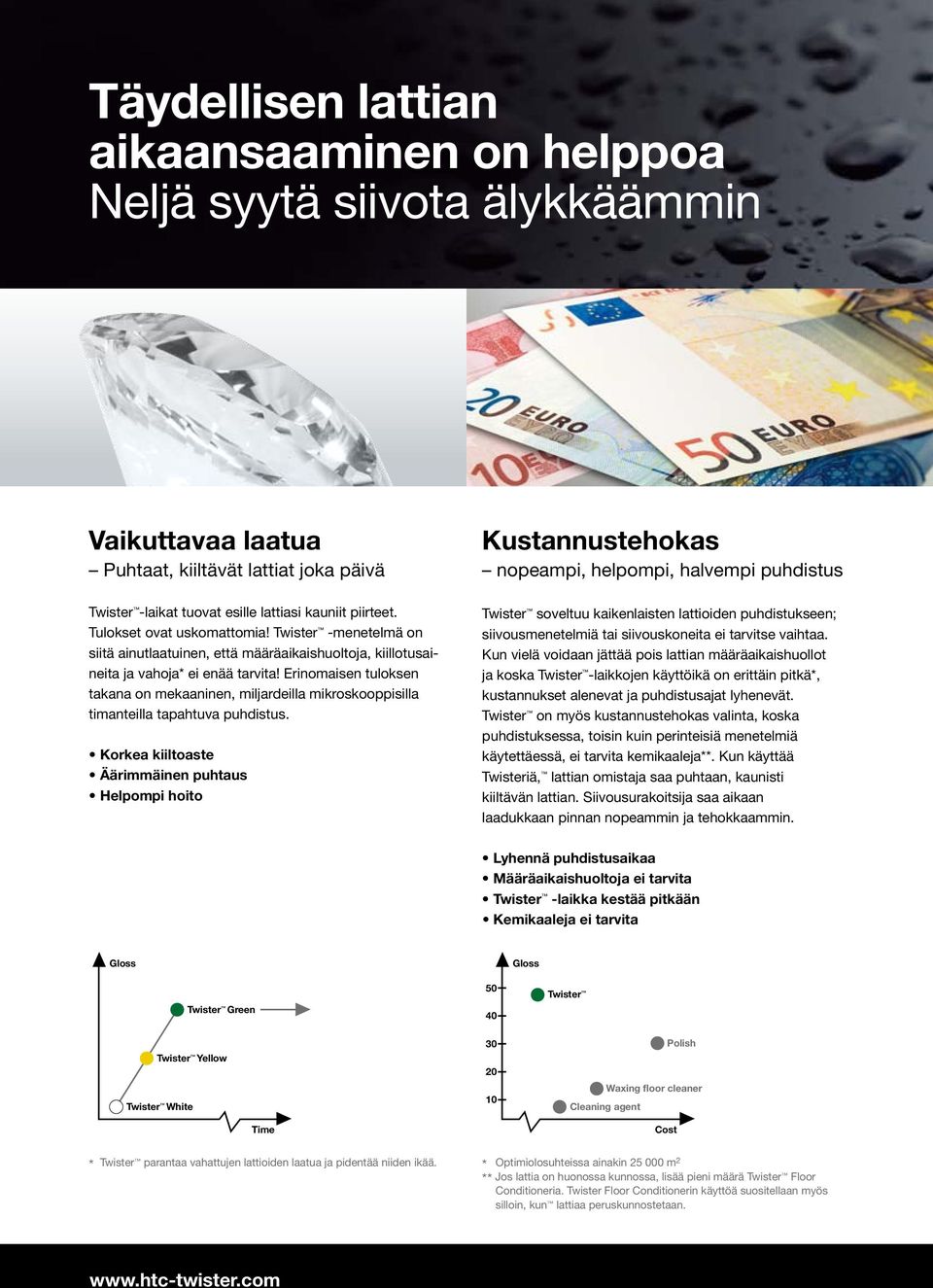 Erinomaisen tuloksen takana on mekaaninen, miljardeilla mikroskooppisilla timanteilla tapahtuva puhdistus.