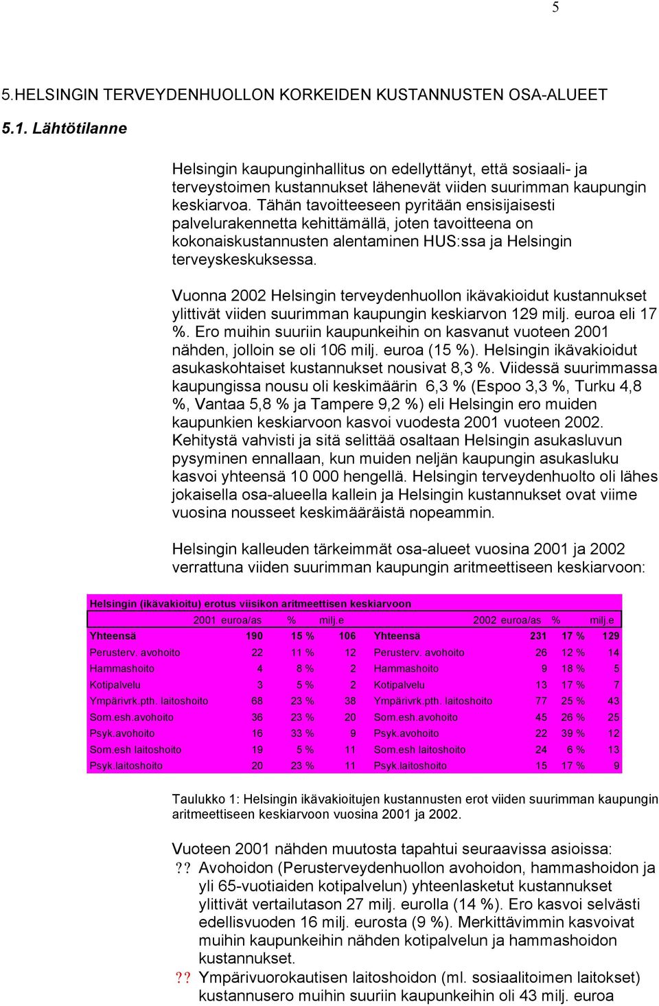 Tähän tavoitteeseen pyritään ensisijaisesti palvelurakennetta kehittämällä, joten tavoitteena on kokonaiskustannusten alentaminen HUS:ssa ja Helsingin terveyskeskuksessa.