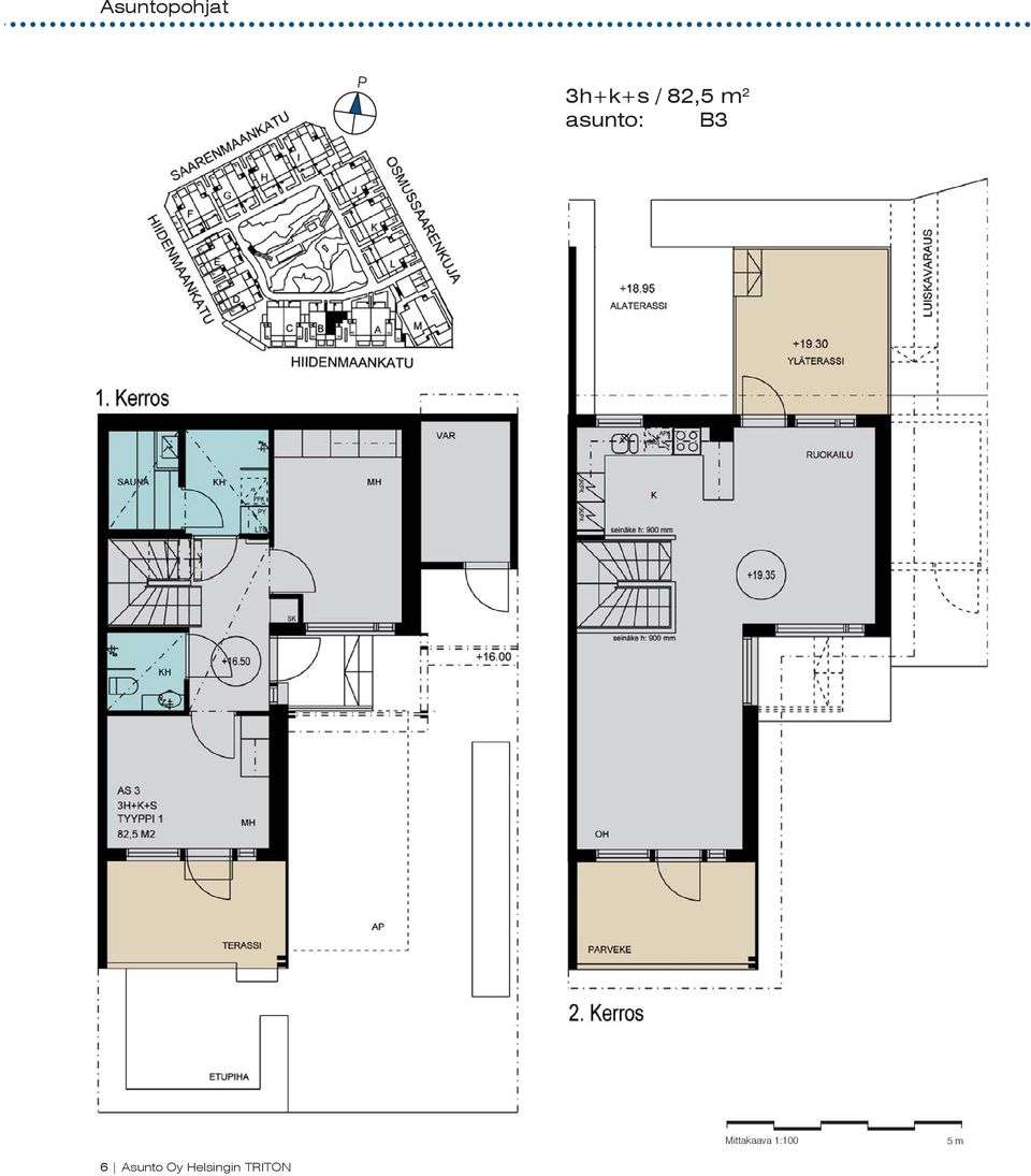 Mittakaava 1:100 5 m 6