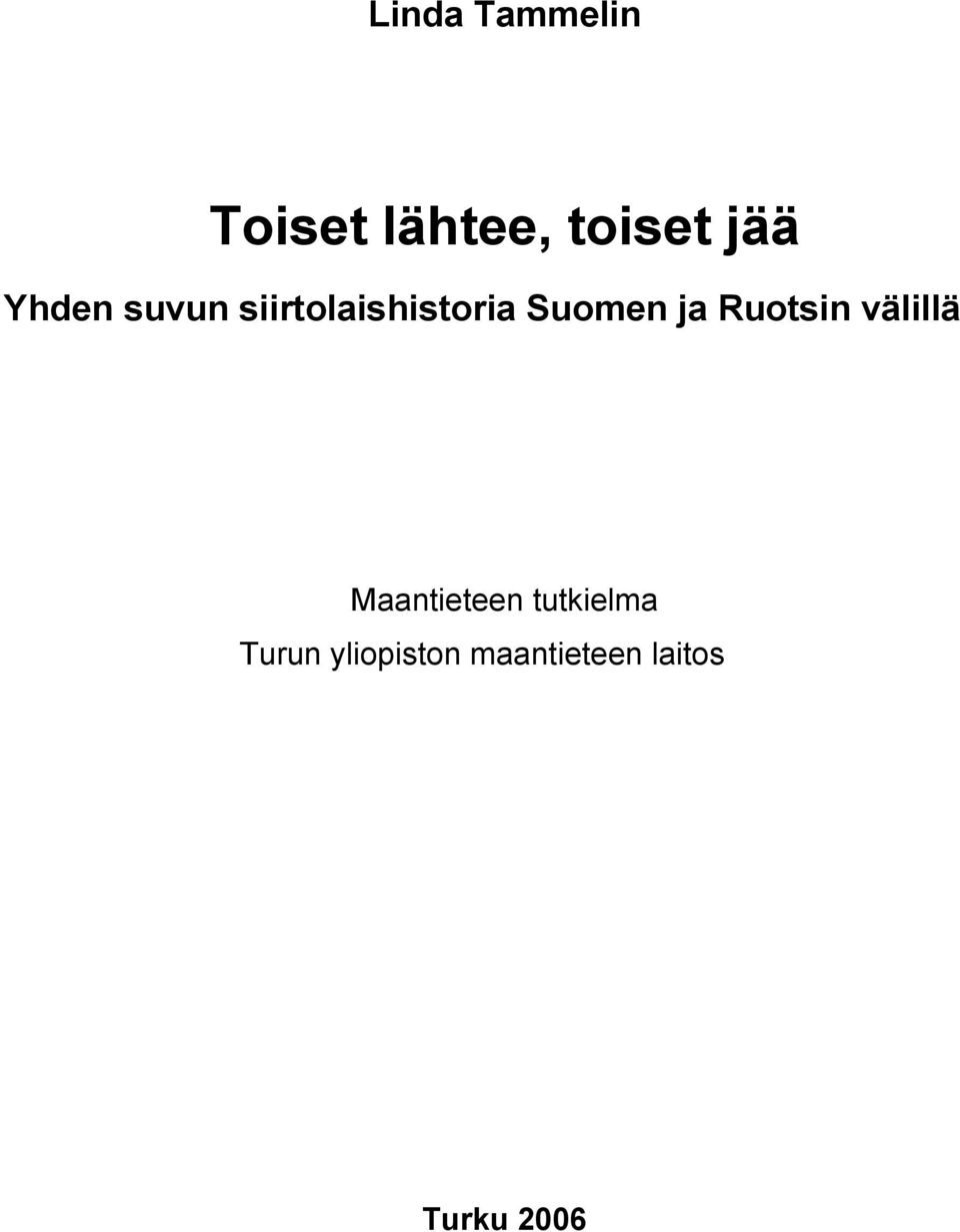 Ruotsin välillä Maantieteen tutkielma