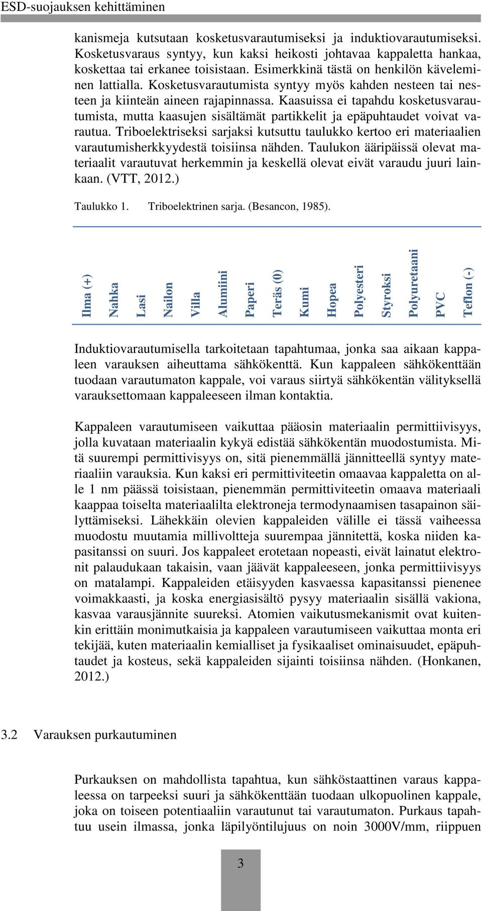 Kaasuissa ei tapahdu kosketusvarautumista, mutta kaasujen sisältämät partikkelit ja epäpuhtaudet voivat varautua.