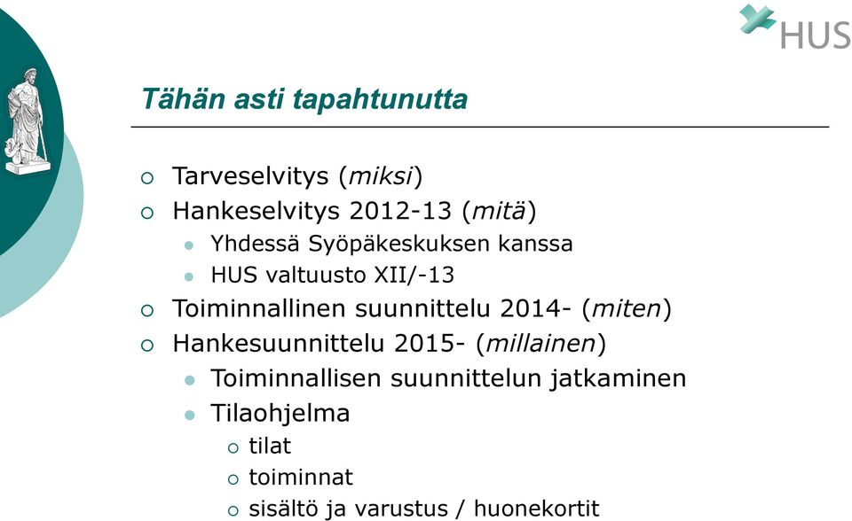 suunnittelu 2014- (miten) Hankesuunnittelu 2015- (millainen) Toiminnallisen